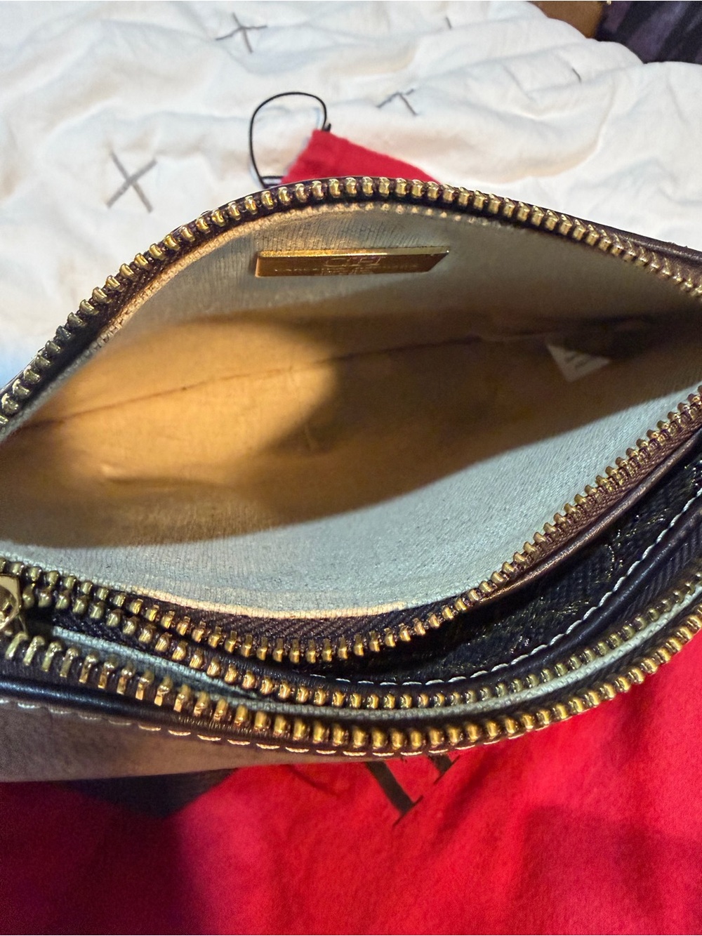Carolina Herrera Dark Brown Monogram Castanuela Bag - Picture 12 of 17